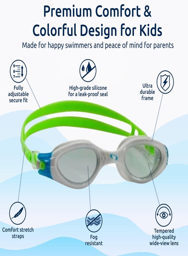 Oceanic Kids Swim Goggles 3 Pack, Youth Swimming Goggles Ages 4-14, Anti-Fog & UV 400, Leak-Proof Soft Silicone Seal, Wide-View Lenses, Easy-Adjust Side Buckles - Image 3