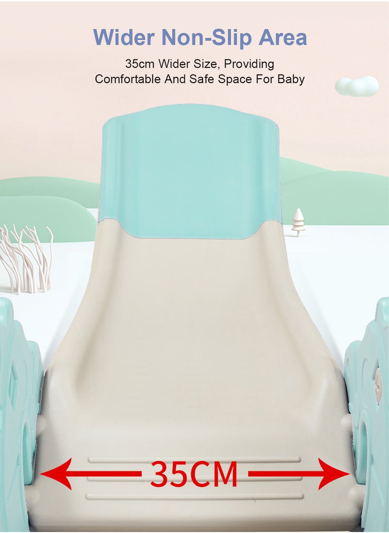 MaBaby Foldable Children's Slide Independent Playground Entertainment Slide Baby Multifunctional Climbing Slide Toy Set Easy To Assemble Suitable For Indoor And Outdoor Children With Basketball Stand  - Image 2