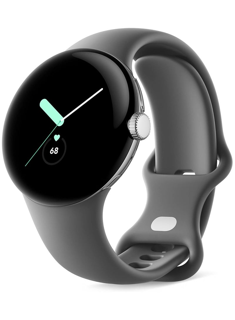 Google Pixel LTE Watch - Fitbit Activity Tracking - Wear OS Staniless Steel Case/ Charcoal Active band - Image 1