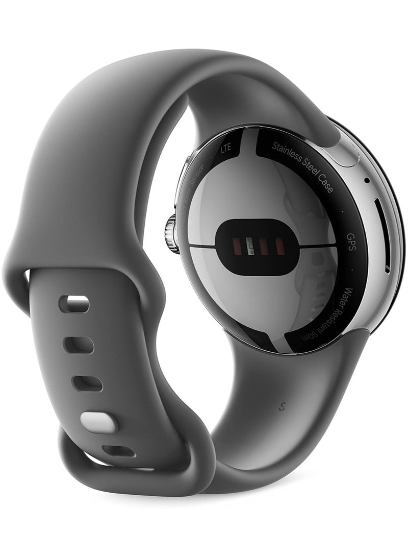 Google Pixel LTE Watch - Fitbit Activity Tracking - Wear OS Staniless Steel Case/ Charcoal Active band - Image 4