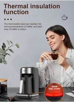 sokany Turkish Milk Coffee Maker 550W, 4 Cups Capacity, Slow Brew Function, SK-0137 Black  - Image 3