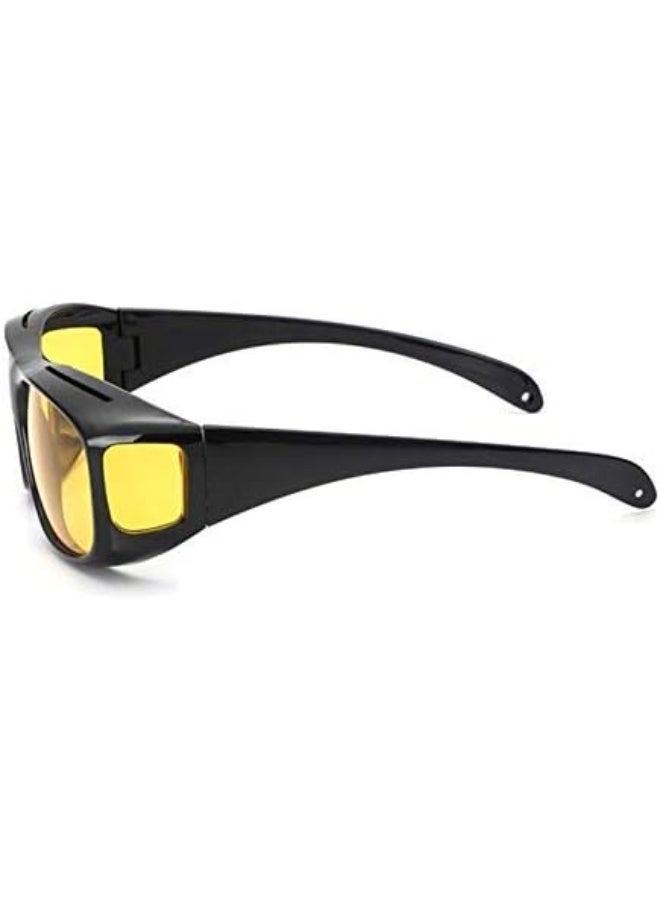 نظارتان شمسيتان مضادتان للتوهج عالية الوضوح - نظارات قيادة نهارية مستقطبة بلون نحاسي وأصفر ليلي مع حامل مشبك للسيارة، تصميم واقي من الشمس للقيادة الآمنة - Image 4