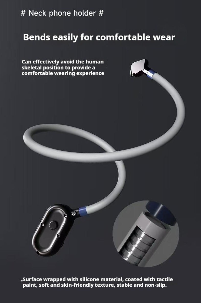 Magnetic Neck Mount for Phones, Neck Cell Phone Holder POV/Vlog Selfie Mount, Hand Free Phone Neck Holder Chest Stand Strap Video Recording for iPhone 15 14 13 12 Seires Android Phones (Grey) - Image 5