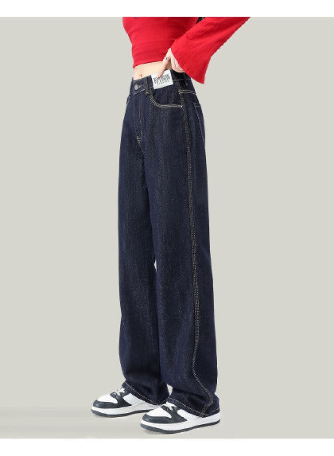 EPTISON Classic Denim Jeans For Women 2025 Summer Retro Versatile Slimming Loose Straight Wide-leg Pants - Image 1