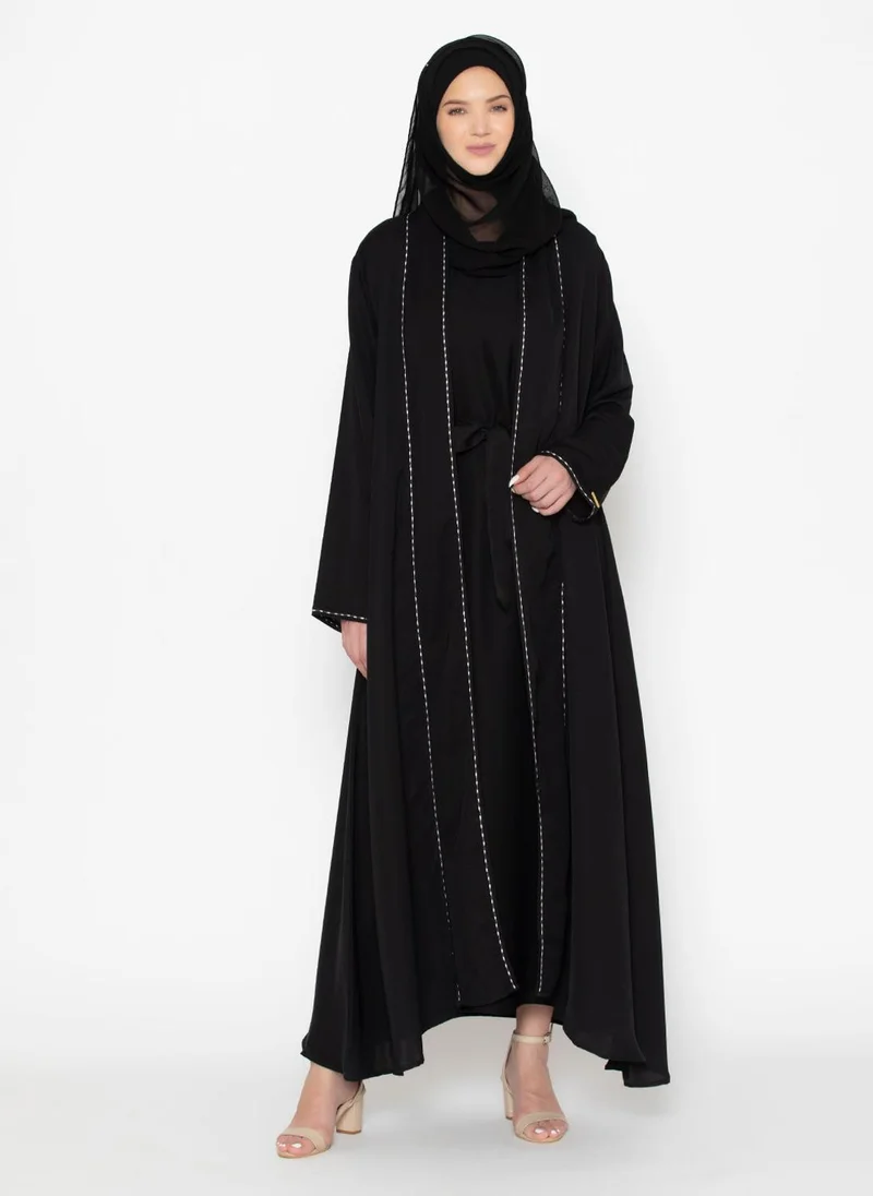 زيري سوق Embroidered Rice Stich Abaya