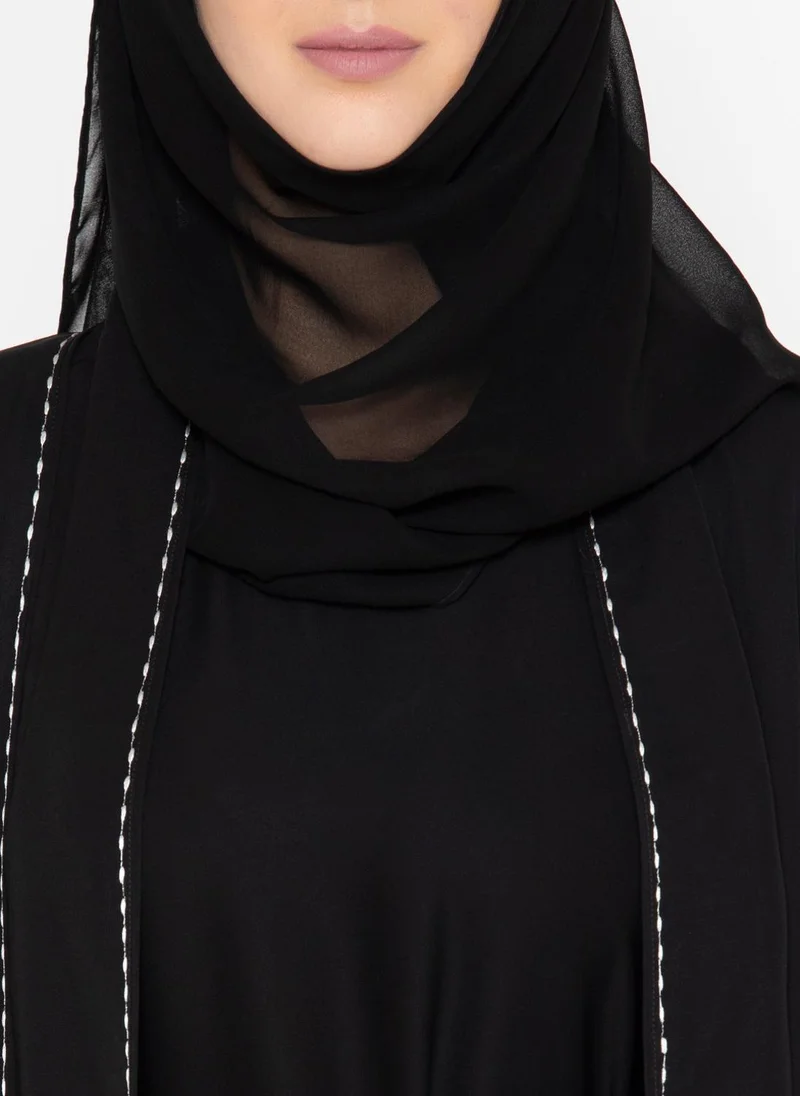ZERESOUQ Embroidered Rice Stich Abaya
