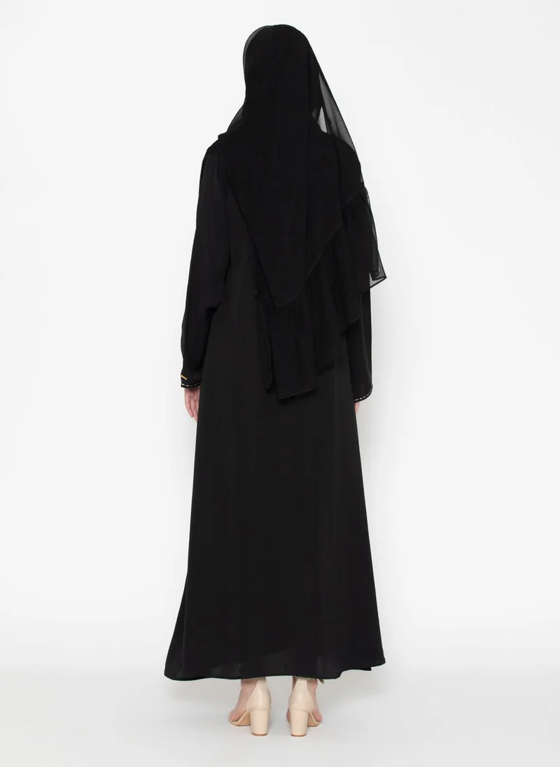 ZERESOUQ Embroidered Rice Stich Abaya