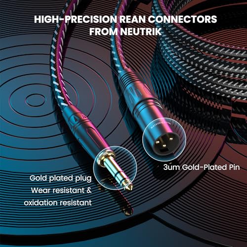 BlueRigger Premium XLR Pro Female to 6.35mm 1/4 TRS (32.8 Feet/10 Meters) Noise Free and Long-Lasting Cable for Microphone, AMP, Mixer, Studio Monitor - Image 4
