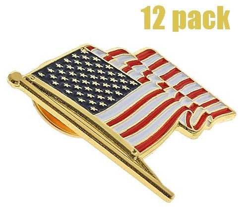 TONOS 12 American Flag Lapel Pins -The Stars and Stripes Lapel Pin American Pride Flag Pins Made in USA - Image 2