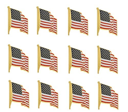 TONOS 12 American Flag Lapel Pins -The Stars and Stripes Lapel Pin American Pride Flag Pins Made in USA - Image 1