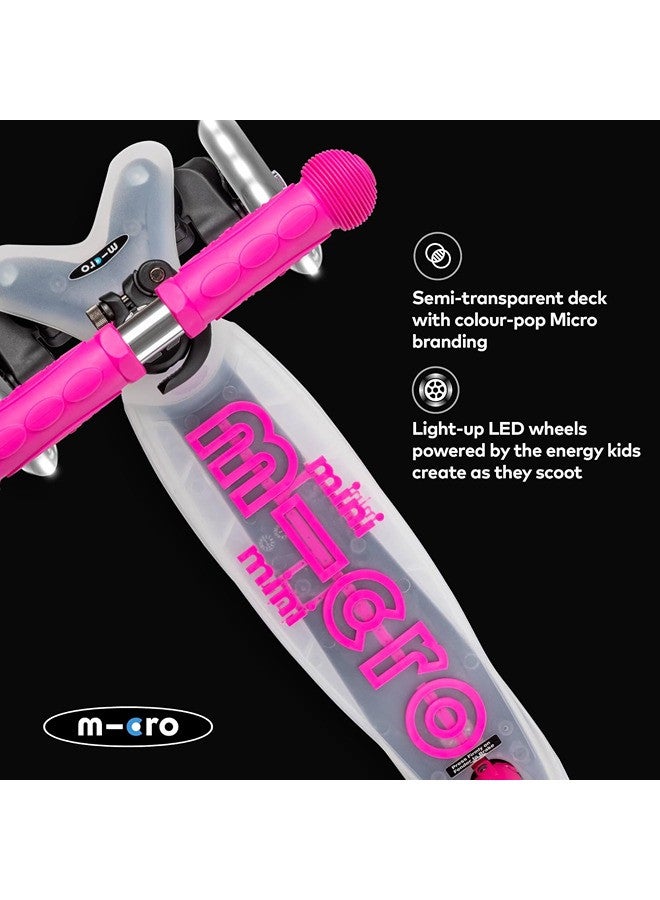 Micro Scooters - Mini Deluxe Flux Neon Pink with LED Wheels MMD203 |Adjustable Handlebar |3 Wheels |Max Load 50KG | Scooter for Kids | Kids Scooter|Scooter with LED Wheels|Scooter for Kids 2-5 Years - Image 3