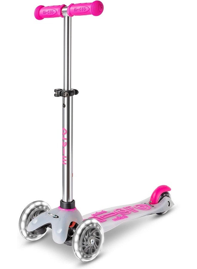 Micro Scooters - Mini Deluxe Flux Neon Pink with LED Wheels MMD203 |Adjustable Handlebar |3 Wheels |Max Load 50KG | Scooter for Kids | Kids Scooter|Scooter with LED Wheels|Scooter for Kids 2-5 Years - Image 1