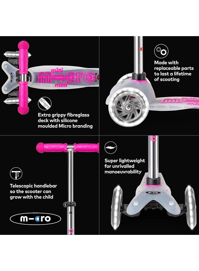 Micro Scooters - Mini Deluxe Flux Neon Pink with LED Wheels MMD203 |Adjustable Handlebar |3 Wheels |Max Load 50KG | Scooter for Kids | Kids Scooter|Scooter with LED Wheels|Scooter for Kids 2-5 Years - Image 4