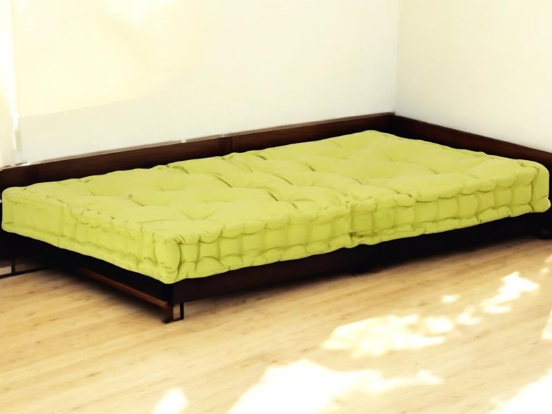 ATOOTFUSION Soft Thick Cotton Box Floor Mattress, 5-Inch Thick, 72x30x5 Inches, Medium Firm, Foldable, Rollable Movable Bed Box gadda 1 Sleeping Capacity (Light Green) - Image 1
