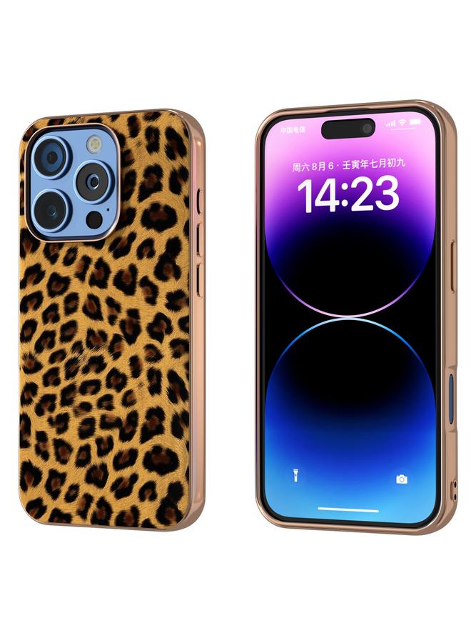 S-TOP Case For iPhone 16 Pro Max Nano Plating Leopard Print Phone Case - Image 1