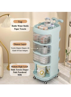 Storage cabinets For Baby Accessories Multi-layer large capacity baby care food grade snack removable Trolley lockers(Blue) - pzsku/Z6EBD240BB2BD27934E08Z/45/_/1740419423/ea2bd3d1-2e69-411f-b444-25f77e8f42bd