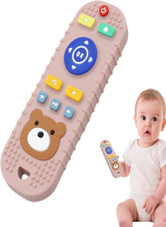 lizepto Baby Toy – 2 in 1 Teether for Infants | Silicone & Neem Wood Teether | BPA Free, Soft, Safe & Non-Toxic Chewing Toy for Babies | Natural Soothing Relief (Remote Pink) - Image 1