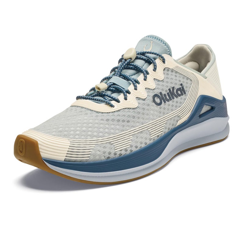 OLUKAI 'Ahi Menâ€™s Performance Marine Shoes, Water-Ready Sneakers with Customized Lacing Fit, Lightweight & Breathable, Enhanced Grip & Traction, 11, Blue Pearl/White - Image 1