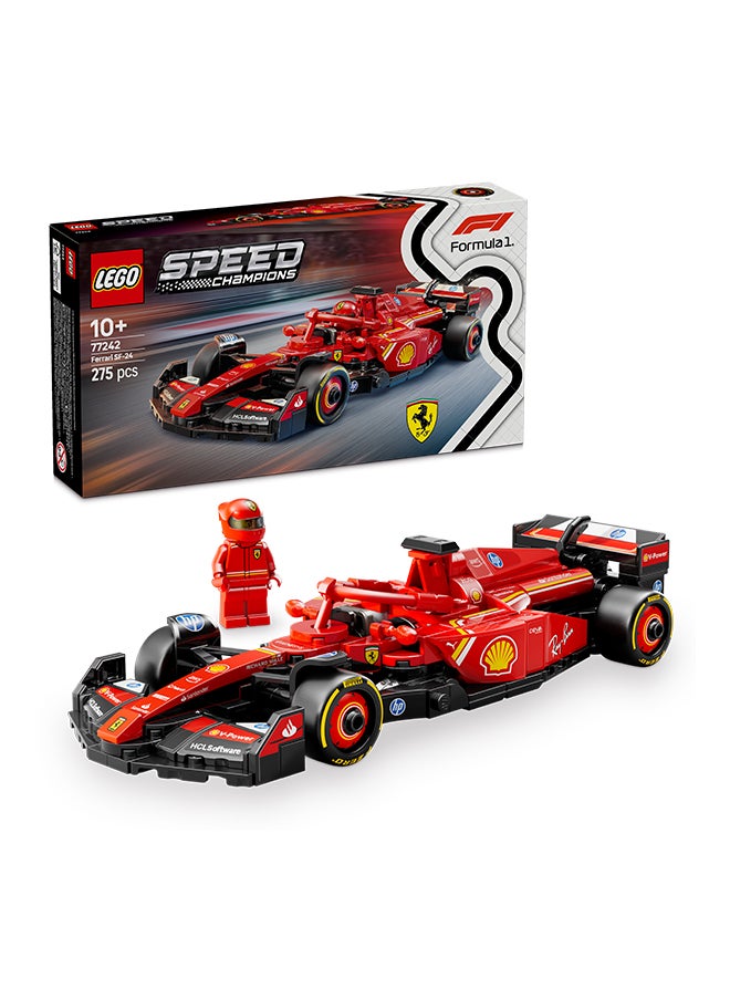 LEGO Speed Champions Ferrari SF-24 F1 Race Car Toy with a Collectible Formula 1 Driver Minifigure - Model Kits for 10+ Year Old Boys & Girls or Adult Motorsport Fans 77242 (275 pieces)  - Image 1