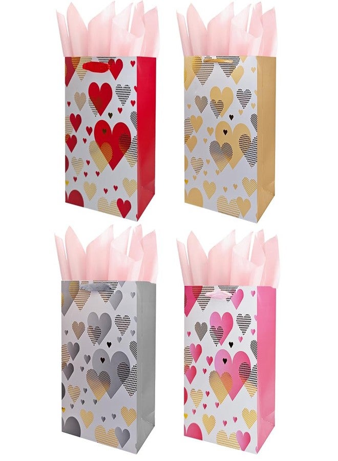 Colodeol 4pcs Valentine gift bags (4 Valentine medium bags) - Image 1
