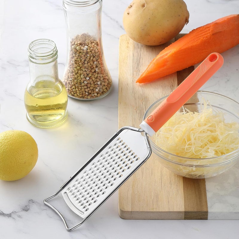 VITUER Cheese Grater with Handle, Stainless Steel Graters for Kitchen, Cheese Grater Lemon Zester Handheld, Great for Cheese, Ginger, Chocolate, Spices and More, Dishwasher Safe - Image 5