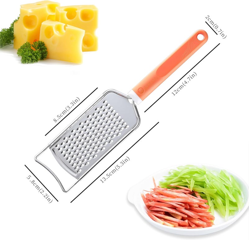 VITUER Cheese Grater with Handle, Stainless Steel Graters for Kitchen, Cheese Grater Lemon Zester Handheld, Great for Cheese, Ginger, Chocolate, Spices and More, Dishwasher Safe - Image 2