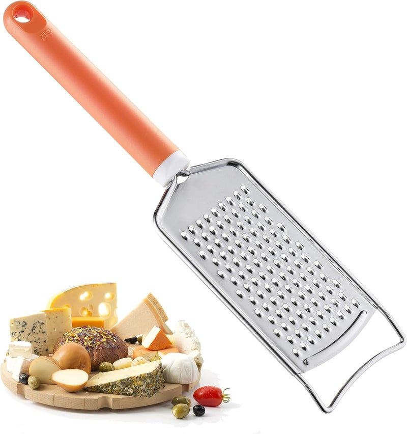 VITUER Cheese Grater with Handle, Stainless Steel Graters for Kitchen, Cheese Grater Lemon Zester Handheld, Great for Cheese, Ginger, Chocolate, Spices and More, Dishwasher Safe - Image 1