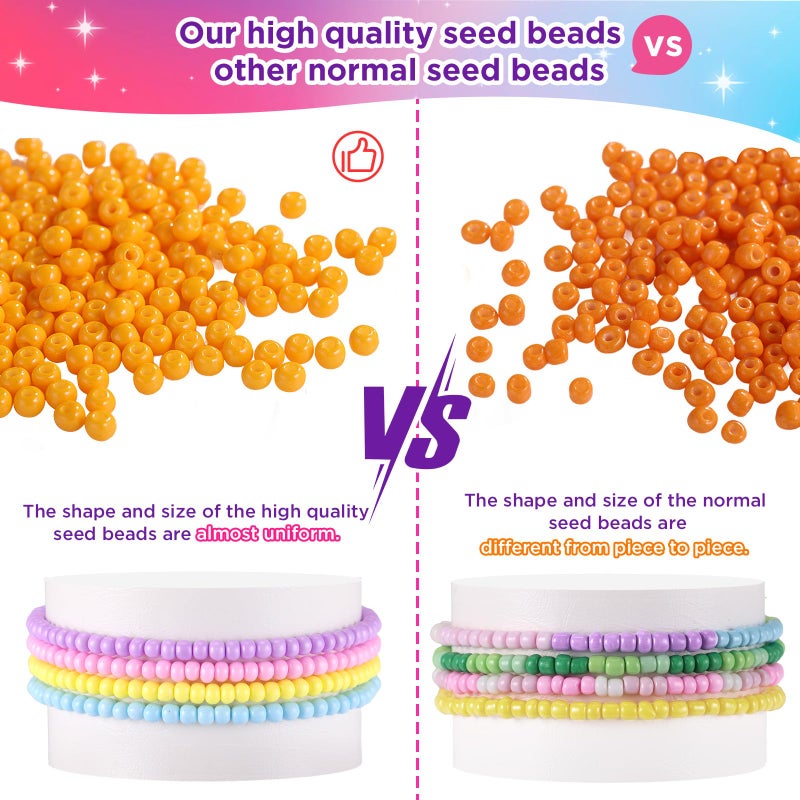 Funtopia 3mm Seed Beads Uniform, 39 Colors 8200pcs Small Beads for Jewelry Making, Friendship Bracelet Bead for Girls Adults - Image 2