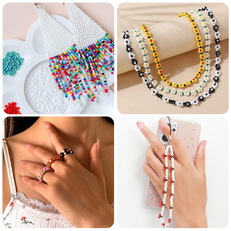 Funtopia 3mm Seed Beads Uniform, 39 Colors 8200pcs Small Beads for Jewelry Making, Friendship Bracelet Bead for Girls Adults - Image 3