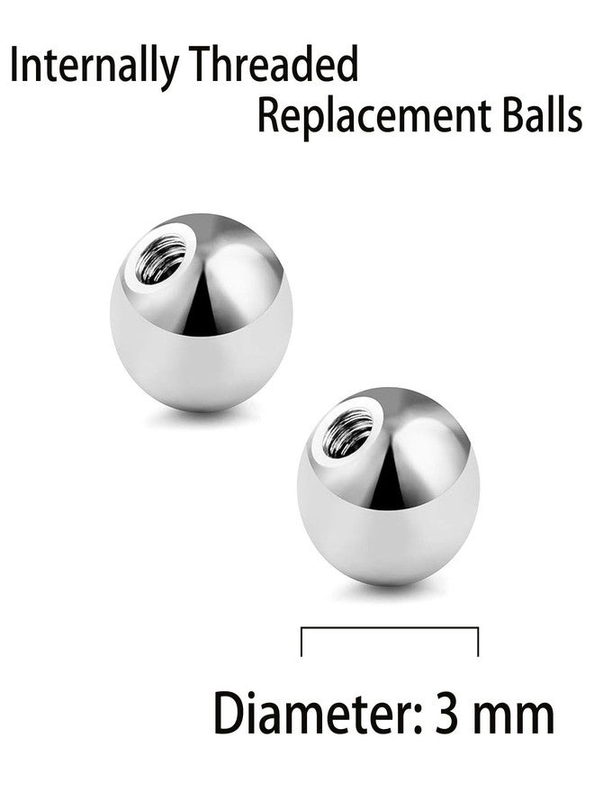 TKWXE Piercing Balls Replacement 16G 3mm Stainless Steel Piercing Ball Grabber Tool for for Septum,Tragus,Cartilage,Helix,Medusa,Eyebrow Piecings,Silver,60 Pieces - Image 5