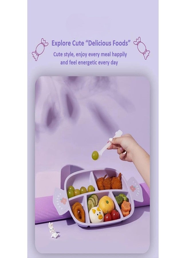 GLIVE (LABEL) Kids Candy Shaped Serving Dish House Hold 5 Compartments Snack Dry Fruit Plate Candy Tray - Candy Divided Snack Plate Tray - Image 5