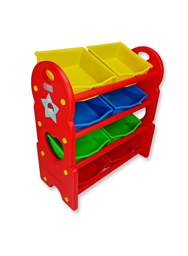 Home Canvas Children Deluxe Multi-Bin Toy Organizer with Storage Bins, Toys Storage Box for Girls, Kids Toy Box Storage (Multicolour)  - Image 4