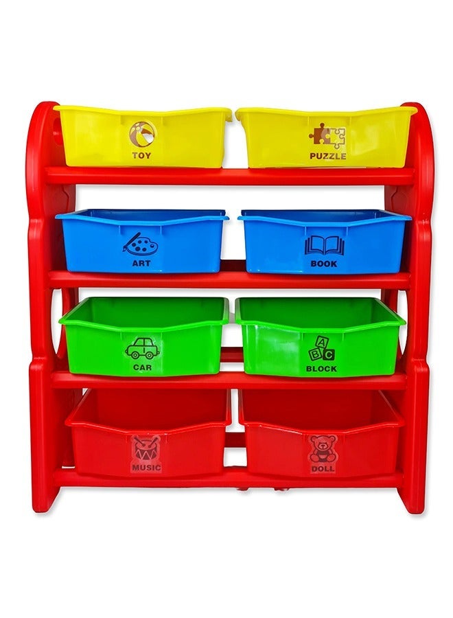 هوم كانافاس Children Deluxe Multi-Bin Toy Organizer with Storage Bins, Toys Storage Box for Girls, Kids Toy Box Storage (Multicolour) - Image 2