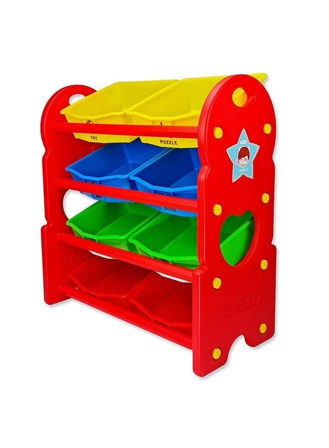 هوم كانافاس Children Deluxe Multi-Bin Toy Organizer with Storage Bins, Toys Storage Box for Girls, Kids Toy Box Storage (Multicolour) - Image 4