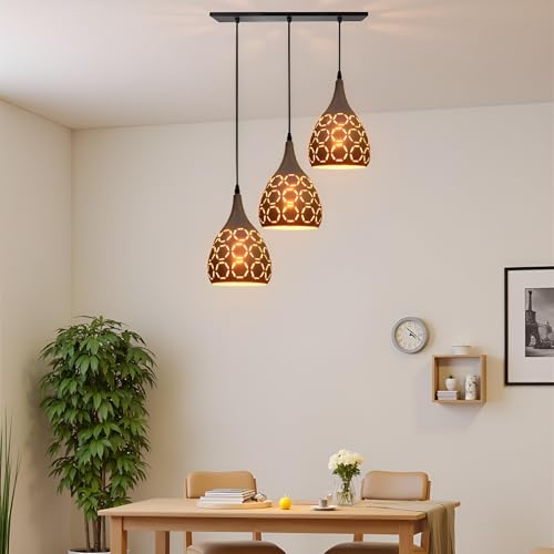 BrightLyt Grey Finish Linear Cluster Hanging Light for Dining Table, Hanging Lamp for Kitchen and Restaurants (Aluminum) - Image 1