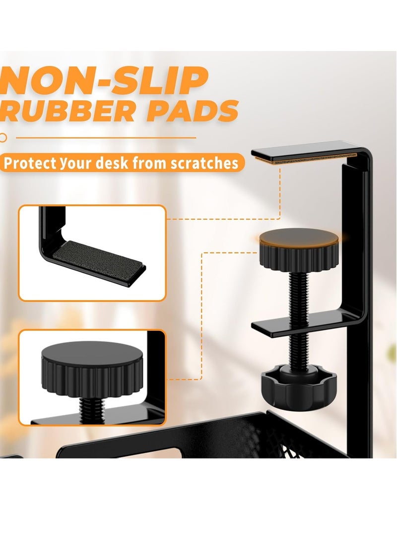 إدارة الكابلات تحت المكتب، منظم الحبل للمكتب، تحت تخزين المكتب للمكتب، المنزل - لا ضرر للمكتب لا حفرة。 - Image 3