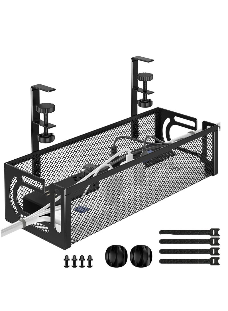إدارة الكابلات تحت المكتب، منظم الحبل للمكتب، تحت تخزين المكتب للمكتب، المنزل - لا ضرر للمكتب لا حفرة。 - Image 1
