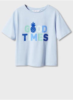Kids Good Vibes Text Print Top
