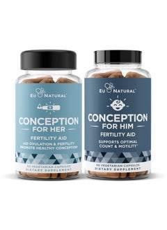 Eu Natural Eu Natural Conception Fertility for Her & Him Bundle - Fertility Supplements Combo for Women & Men - Prenatal Vitamins - Promote Hormone Balance, Cycle Consistency, Aid Ovulation - 120 Count  - Image 1
