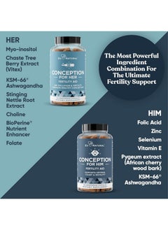 Eu Natural Eu Natural Conception Fertility for Her & Him Bundle - Fertility Supplements Combo for Women & Men - Prenatal Vitamins - Promote Hormone Balance, Cycle Consistency, Aid Ovulation - 120 Count  - Image 4