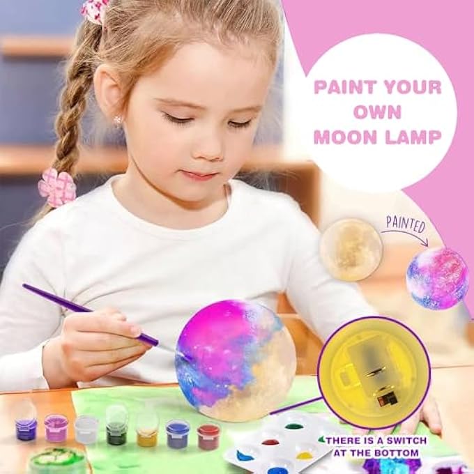 MERMAID LIGHT-UP TERRARIUM KIT FOR KIDS - LED NIGHT LIGHT BIRTHDAY GIFT FOR GIRLS AGES 4 5 6 7 8-12 YEAR OLD, MERMAID TOYS FOR GIRLS, DIY ARTS AND CRAFTS KIT FOR KIDS (MOON MERMAID) - Image 5