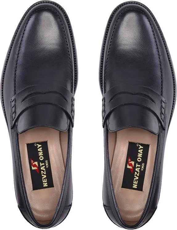 نيفزات اوناي Black Classic Loafer Leather Men's Shoes -9319-