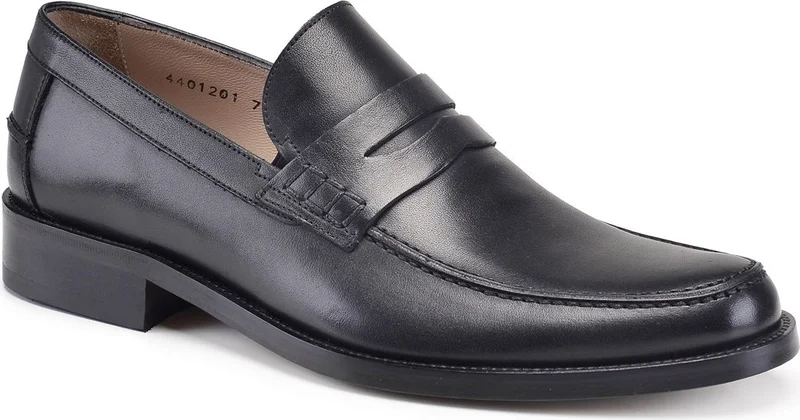 نيفزات اوناي Black Classic Loafer Leather Men's Shoes -9319-