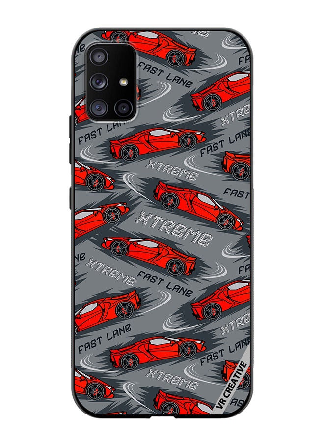 VR CREATIVE Protective Case Cover For Samsung Galaxy A71 5G Abstract Seamless Pattern With Sport Cars Design Multicolour - Image 1