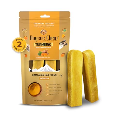 Dogsee Chew 100% Natural Turmeric Cheese Based Dental Chews Medium Bars (140 Gm) - Image 1