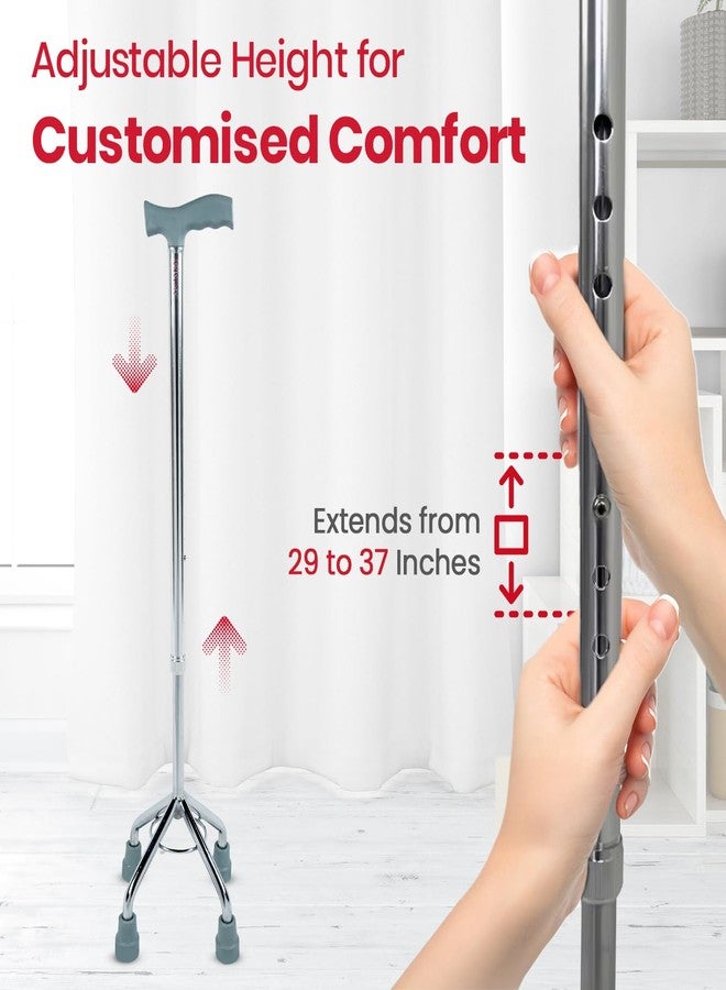AGEasy (Max Group) Four Leg Walking Stick | Lightweight Walking Support with Adjustable Height & Anti-Slip Handle | Quadbase Walking Cane for Men/Women, Patients, Elderly - Image 5
