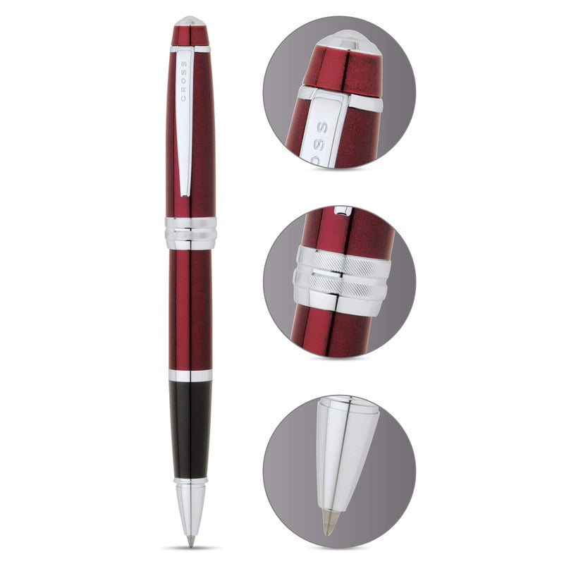 Cross Bailey Refillable Rollerball Pen Presented in a Premium Gift Box - Medium Point, Black Ink, Red - Image 3