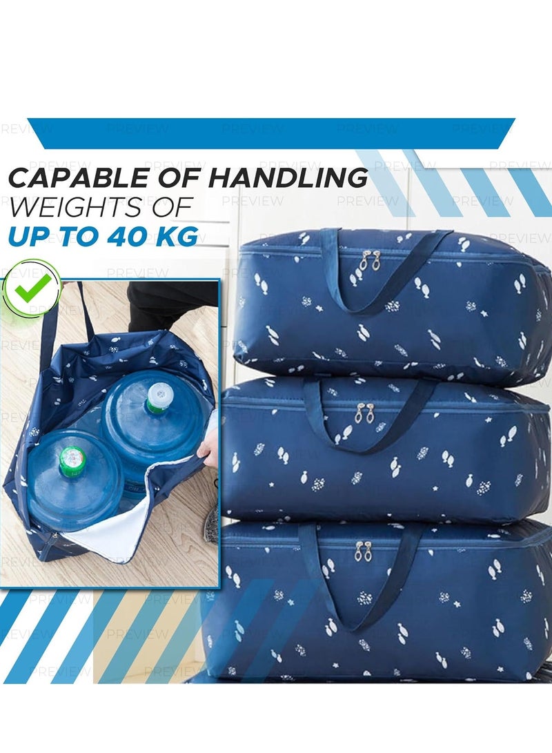 DUNISO Large Storage Bags for Clothes, 3 Pack Foldable Clothes Storage Bins for Closet Organizer Storage Containers with Handle, Blanket and Comforter Storage, Oxford Fabric (36L/45L/70L) - Image 2