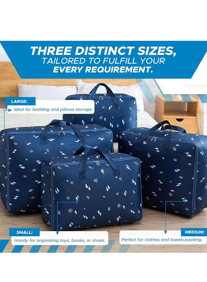 DUNISO Large Storage Bags for Clothes, 3 Pack Foldable Clothes Storage Bins for Closet Organizer Storage Containers with Handle, Blanket and Comforter Storage, Oxford Fabric (36L/45L/70L) - Image 5