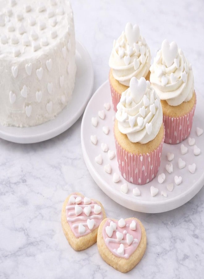 Oasis Supply White Heart Sprinkles – Edible Sugar Shapes for Valentine’s Day – Cupcake, Cookie & Cake Decorations – Festive Party Baking Toppings for Desserts - Image 3